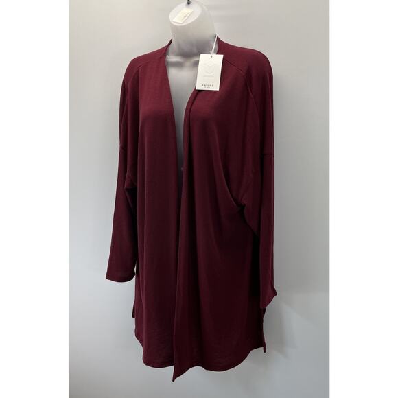 NWT Andree by Unit Cozy Neutral Minimalist Open Knit Woven Cardigan 2X - Picture 3 of 6